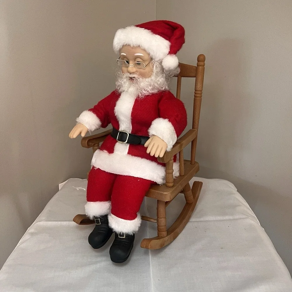VTG 1996 Singing Musical Santa Claus In Rocking Chair With BOX  *sings And Music